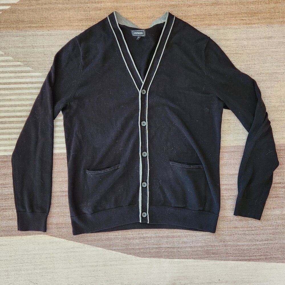 Express black cardigan with gray accents